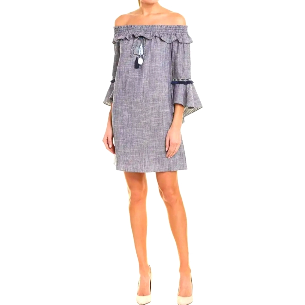 Catherine Malandrino Off-Shoulder Blue Dress